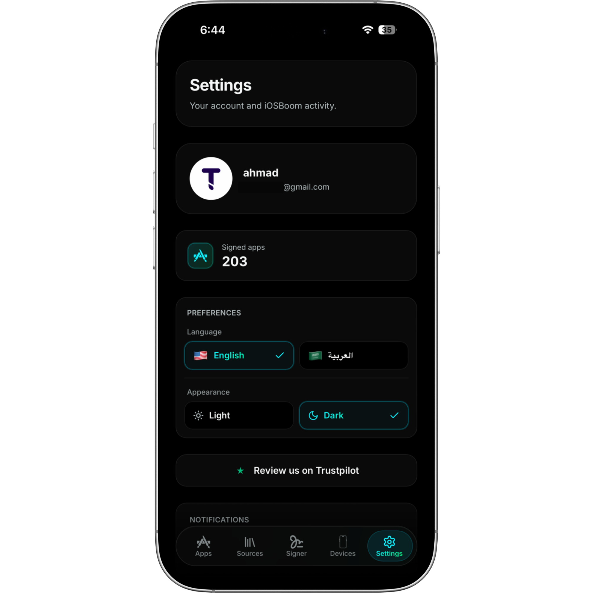 Clean settings full control
