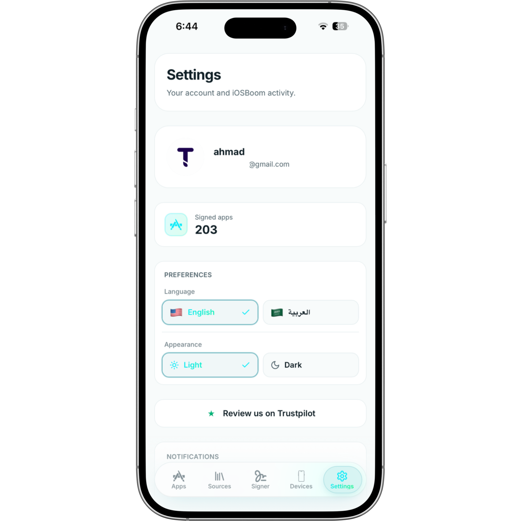 Clean settings full control