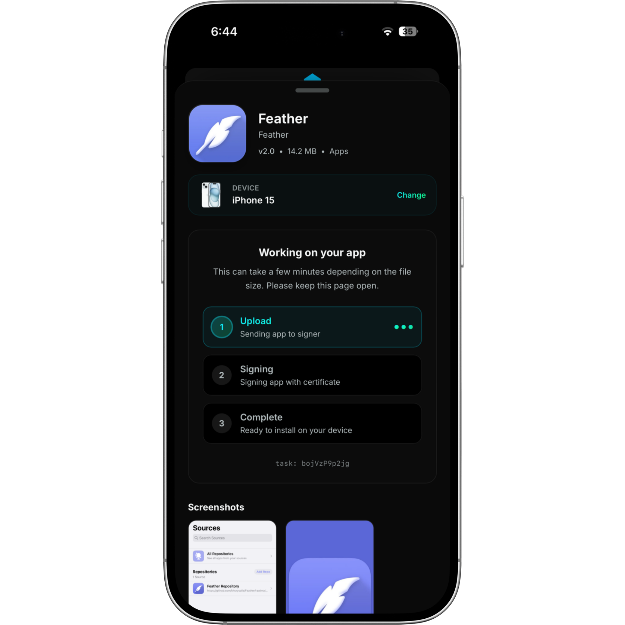 One tap. Short wait. Install